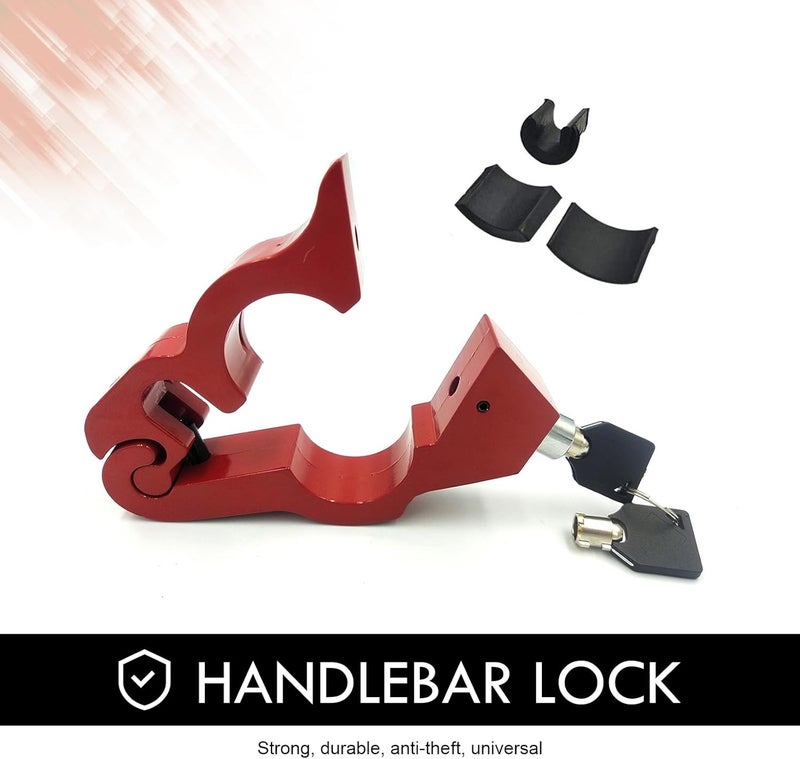 pinflaw 1 PC Motorcycle Grip Brake Lock, 5-5/16" x 2-3/16" x 15/16" Alloy Anti-Theft Throttle Lock, Replacement Modification Accessories, Suitable for Motorcycles, Scooters, Bicycles, ATVs (Red) - Image 5